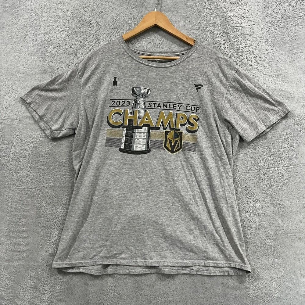 Vegas Golden Knights Knights 2023 Stanley Cup Champions T-Shirt Mens XL Gray NHL